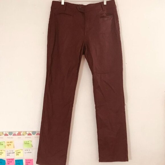 Tristan burgundy faux leather straight leg pants - Picture 3 of 4